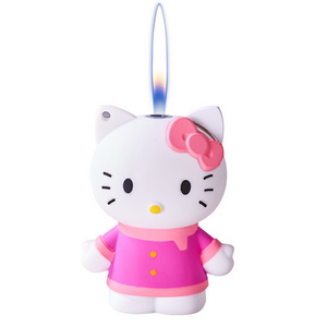 Wholesale 3D Hello Kitty Cartoon Lighter Open Fire Gas Lighter