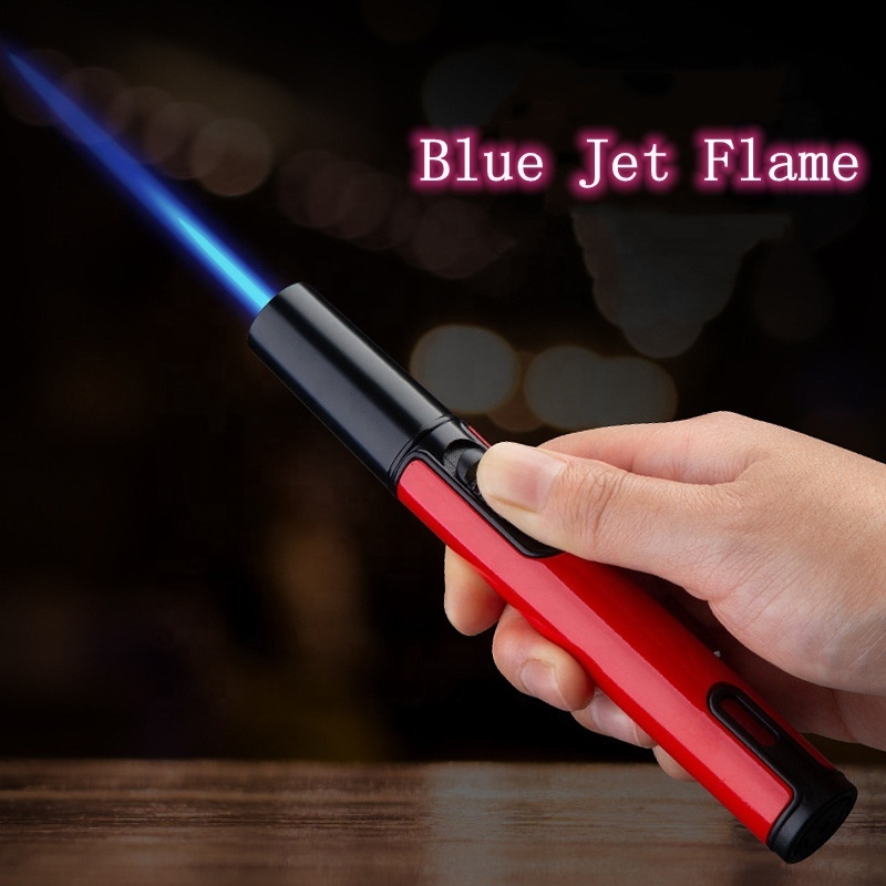 6-inch Refillable Gas Pen Lighter Adjustable Jet Flame Butane Lighter for  BBQ Candle Camping