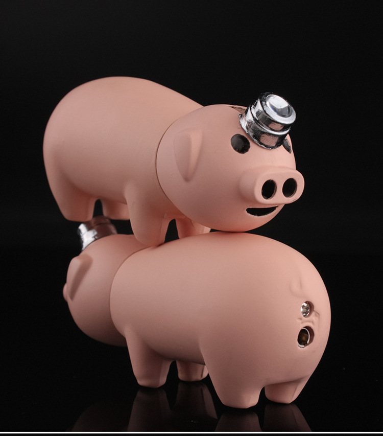 Kawaii Pink Piglet Model Lighter Refillable Soft Flame Gas Lighter