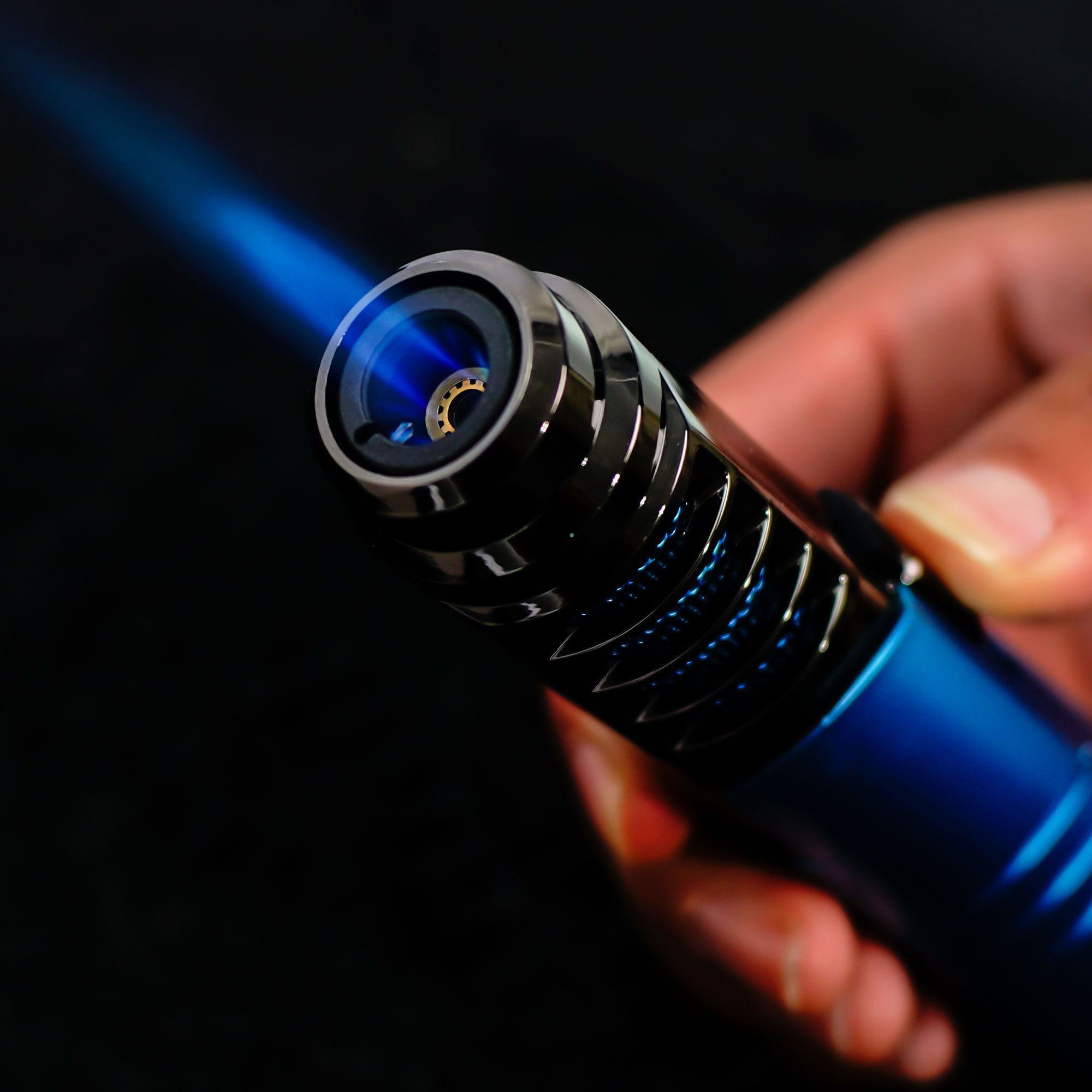 Powerful Blue Flame Torch Lighter, Adjustable Jet Flame Refillable Long Pen Lighter For BBQ