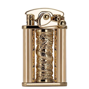 Rotating dragon column rocker kerosene cigarette lighter creative decompression oil lighter stylish