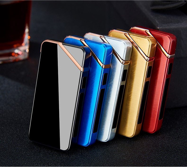 AW835 custom LOGO double arc plasma lighter USB rechargeable cigarette lighter wholesale