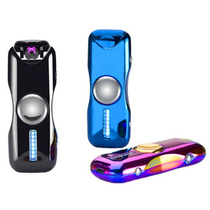 BD-915 Fashion double arc plasma cigarette lighter with Led lighting finger spinner lighter