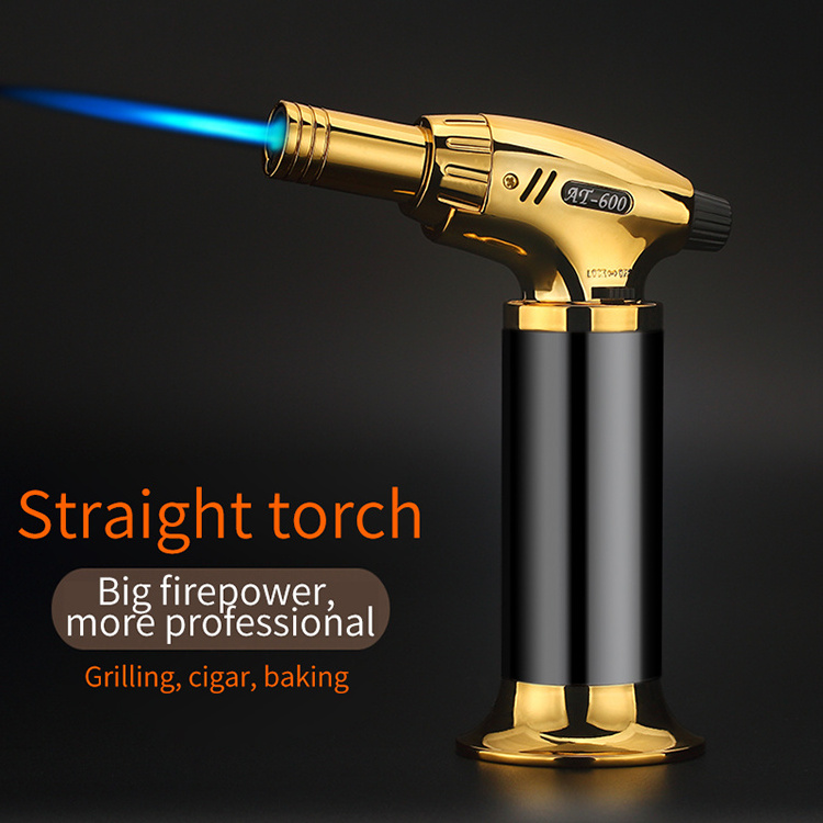 High quality  torch Lighter for cigar kitchen culinary  gas refillable BBQ torch Lighter stylish and windproof jet flame