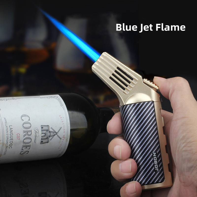 JOBON Powerful Single Jet Flame Torch Lighter  Refillable Butane Cigar Lighter With Safety Lock