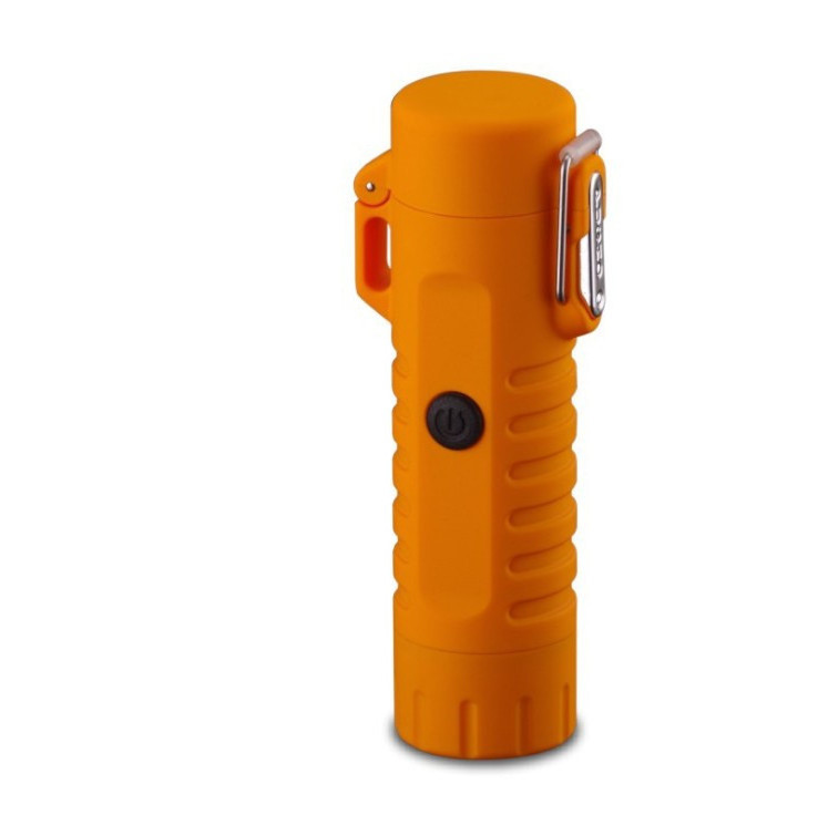 Outdoor camping LED flashlight Lighter double arc sealing waterproof USB charging Lighter