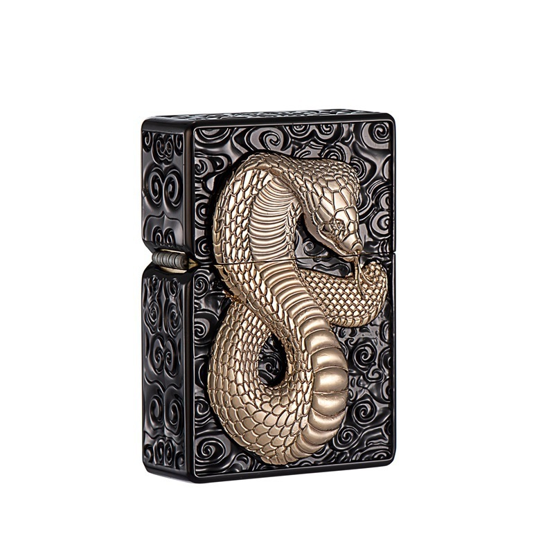 Zorro High quality cobra 3D logo  kerosene lighter gift box package