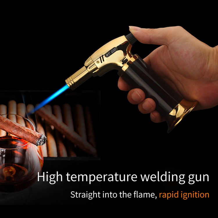 High quality  torch Lighter for cigar kitchen culinary  gas refillable BBQ torch Lighter stylish and windproof jet flame