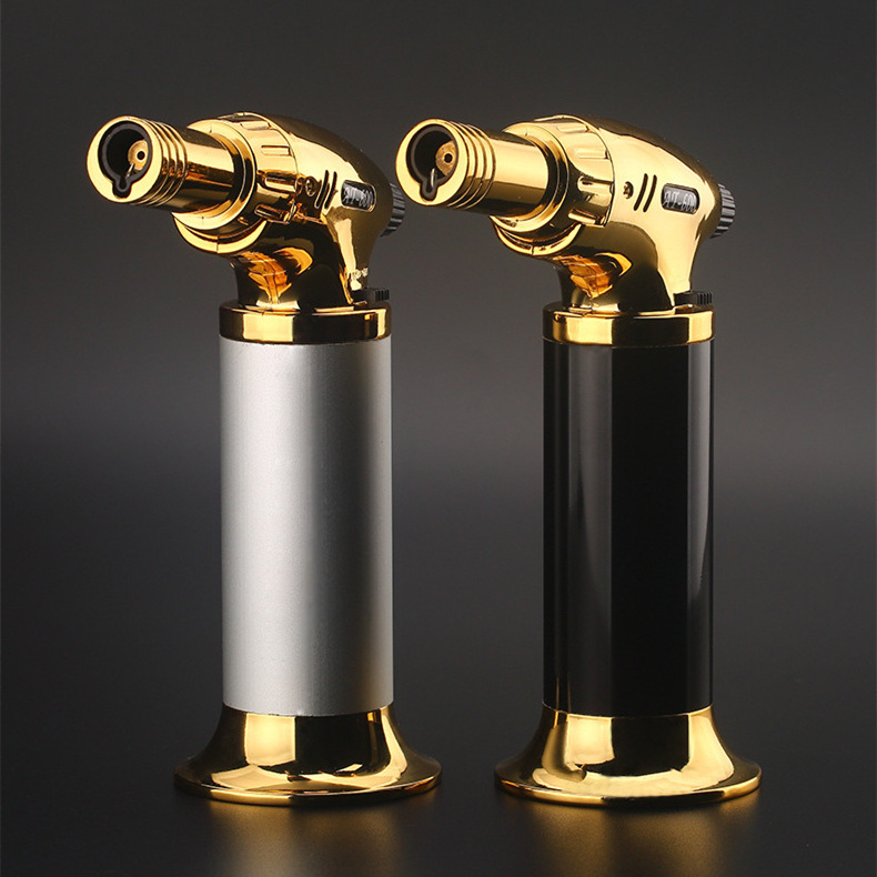 High quality jet flame torch lighter refillable gas  jet flame lighter stylish with safety lock