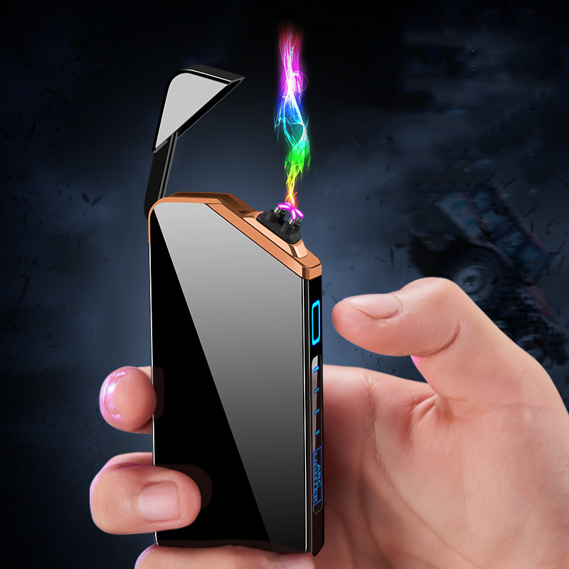 AW835 custom LOGO double arc plasma lighter USB rechargeable cigarette lighter wholesale