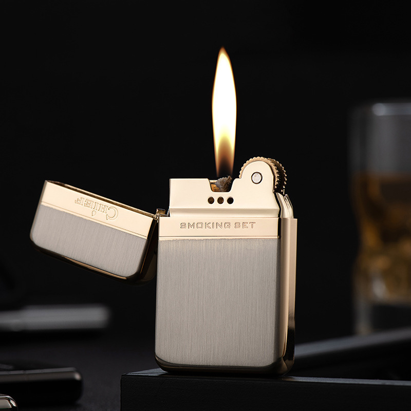 Retro grinding wheel kerosene  lighter personalized customized for man