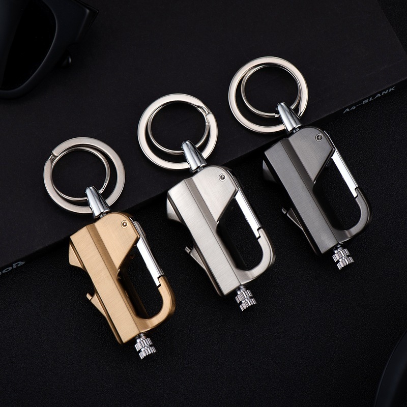 Wholesale HY697 bottle opener keychain  creative outdoor waterproof and windproof  match lighters cigarette