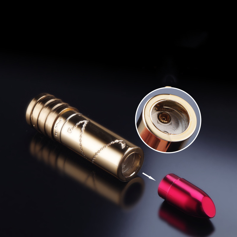 YM102 New creative ladies lipstick lighter soft  flame gas cigarette lighter factory direct sales