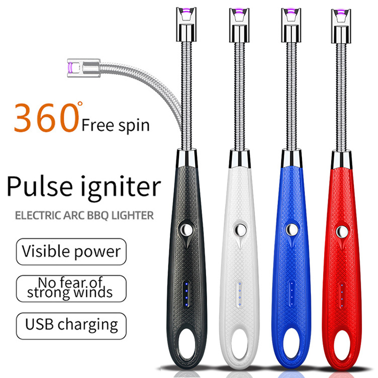 High Quality long stick windproof  USB Rechargeable Lighter BBQ candle Arc electronic  Lighter