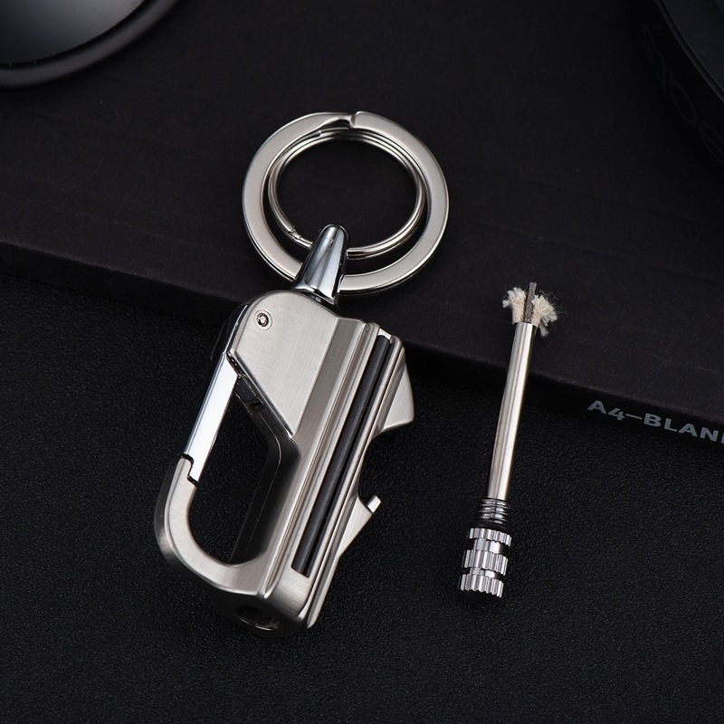 Wholesale HY697 bottle opener keychain  creative outdoor waterproof and windproof  match lighters cigarette