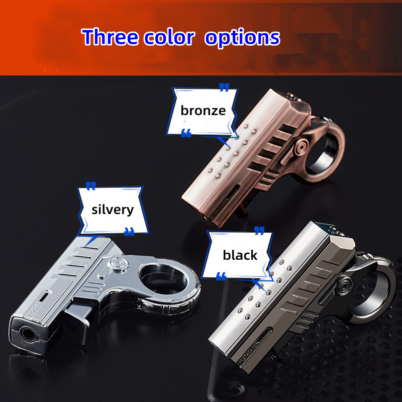 Handgun Model Lighter Decompression Toy Refillable Windproof Butane Gas Lighters