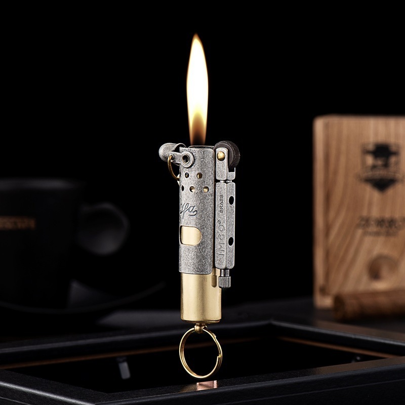 Aiku IC5700 Copper Windproof Kerosene Lighter Retro Mechanical Lighter