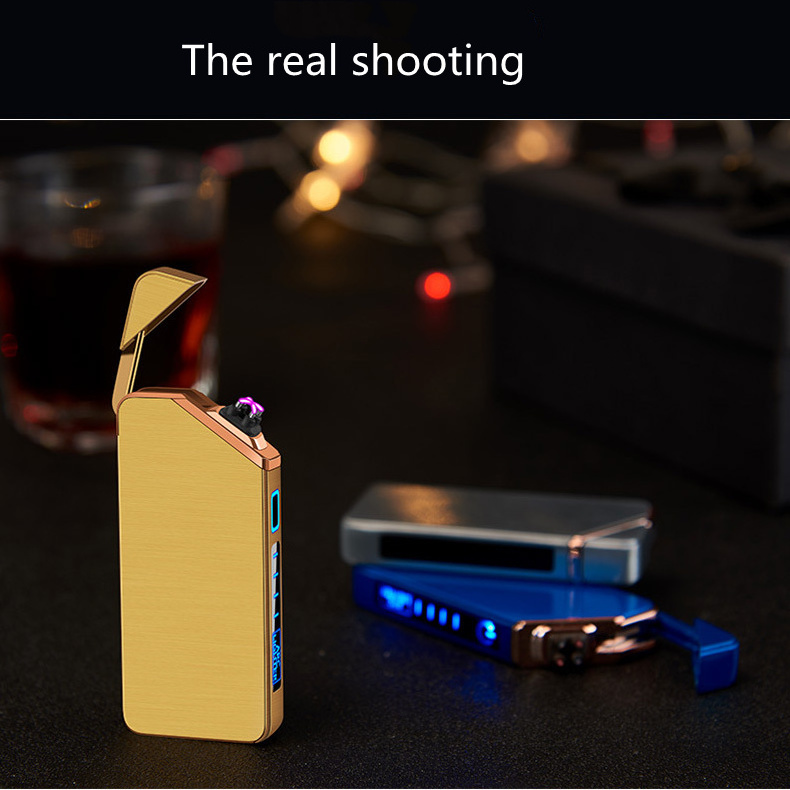 AW835 custom LOGO double arc plasma lighter USB rechargeable cigarette lighter wholesale