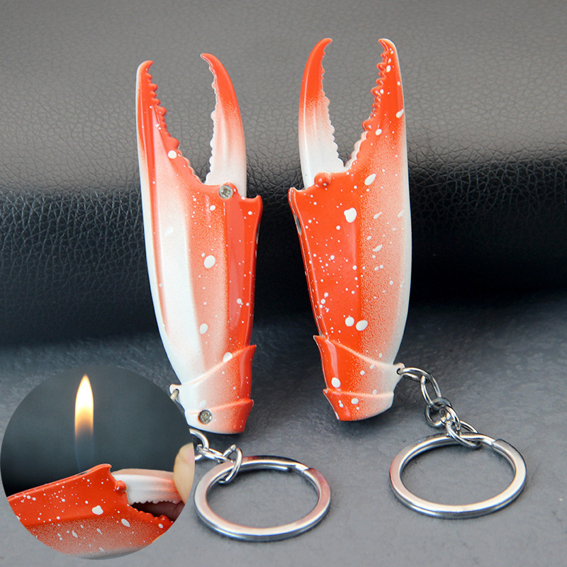 RIZHE Crab leg shaped gas lighter with keychain