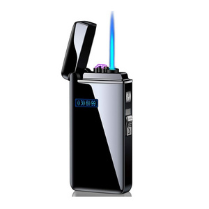 Dual Arc Lighter Jet Flame Torch Cigar USB Lighter 2 in1 Rechargeable Windproof Flameless Lighter