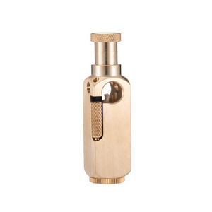 Creative kerosene oil lighter vintage copper refillable Grinding wheel lighter for cigarette