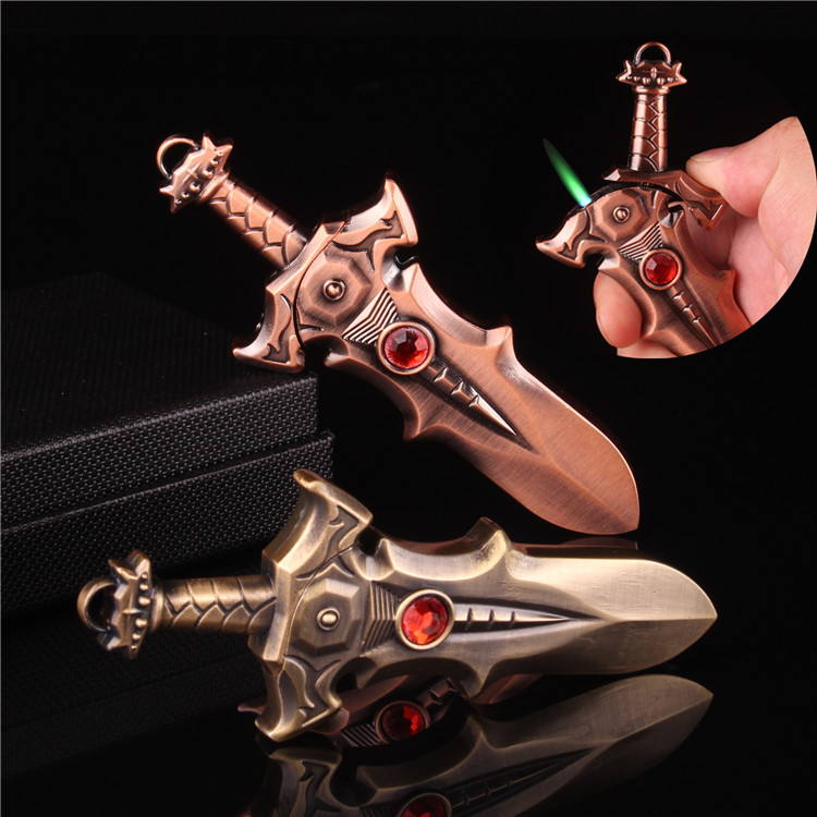 Creative  knife Sword Model portable windproof jet flame gas cigarette lighter