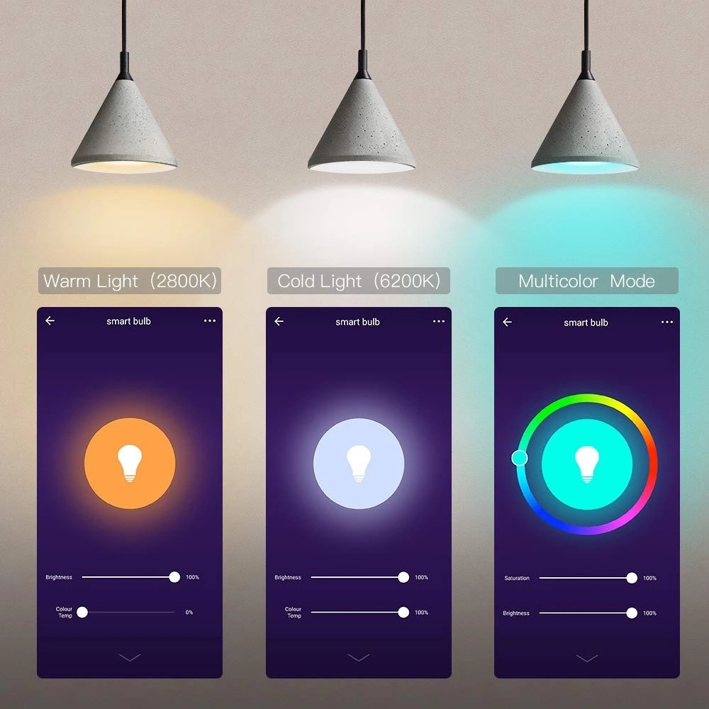 9W RGB Smart Bulb E27 A60 Tuya Smart Control for Residential Use LED PC Led Bluetooth AC LED Blub A70