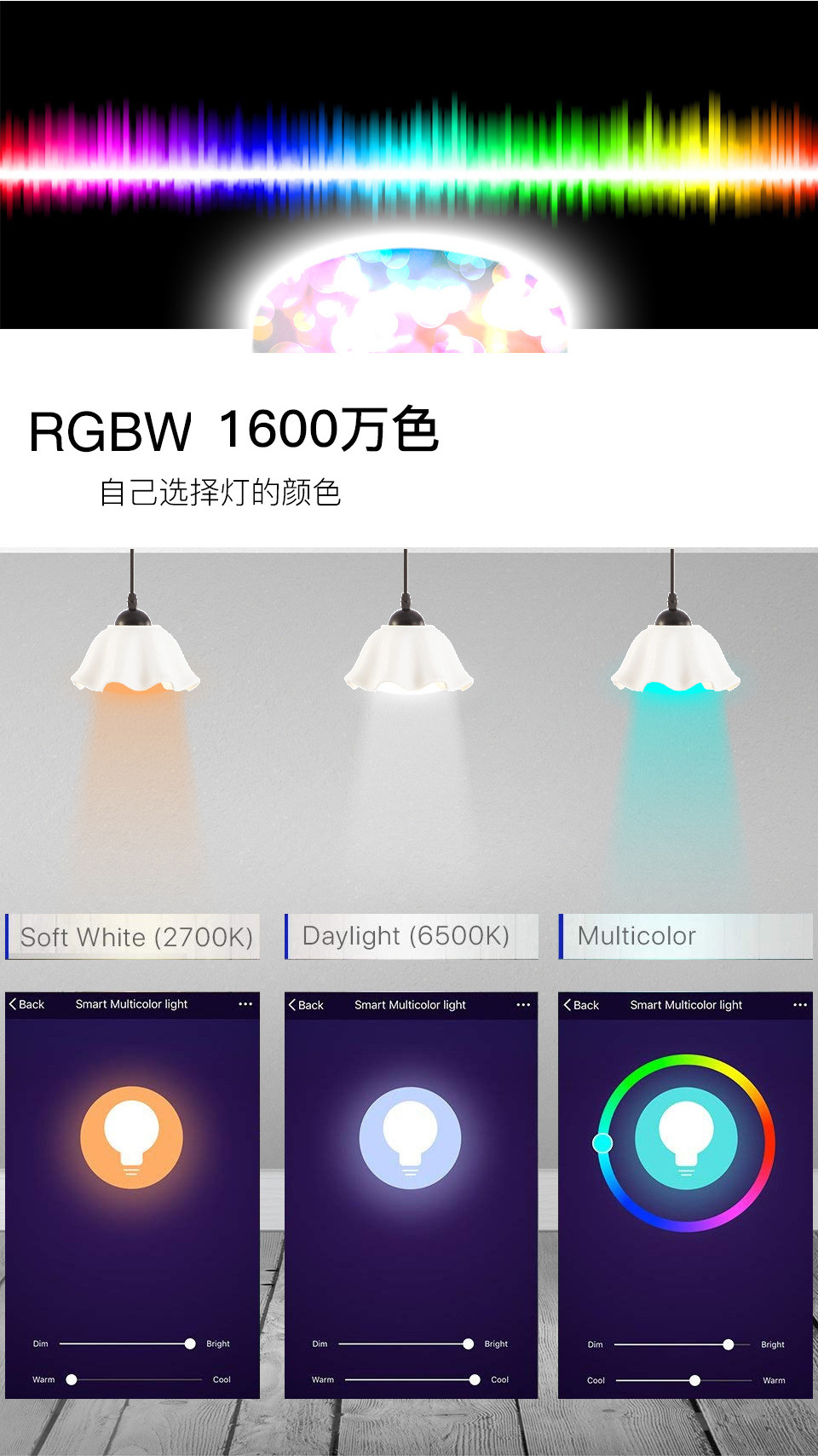 Indoor Color Changeable RGB Led Light Bulb Aluminum Plastic 9 watt E27 Tuya wifi bluetooth Beacon Smart Bulb