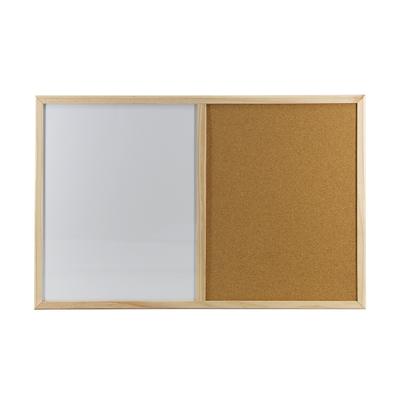 Combination Magnetic White Cork Memo Board Writing White Board With Wooden Frame