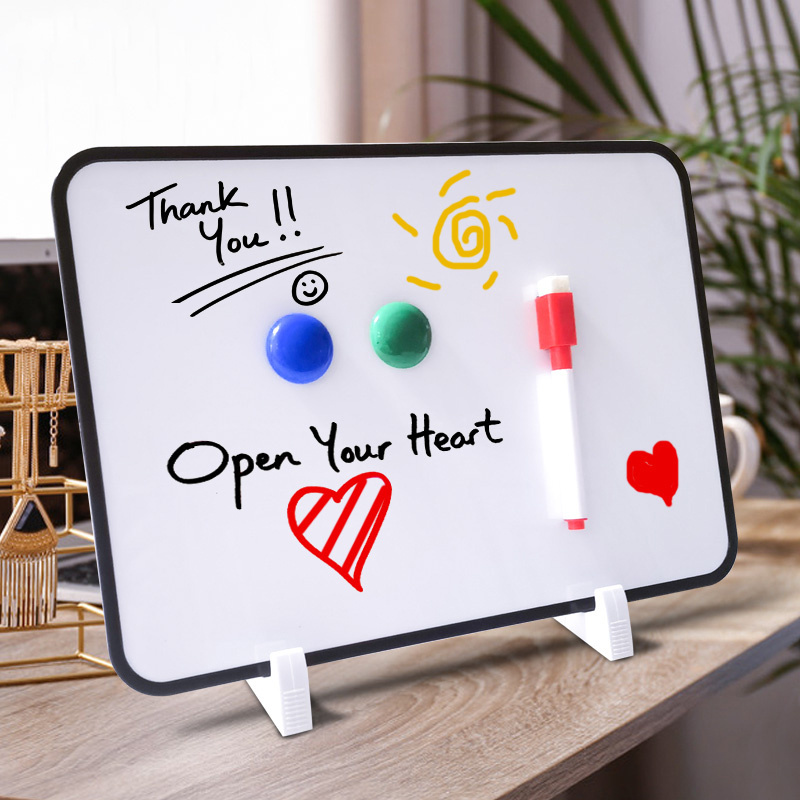 Hot Sale New High Quality Desktop Small Whiteboard Teaching Writing Board Double Side Frame Magnetic Whiteboard