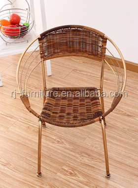 Traditional PE rattan children acapulco chair Hand-knitted Outdoor metal children chair patio children chair