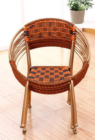 Traditional PE rattan children acapulco chair Hand-knitted Outdoor metal children chair patio children chair