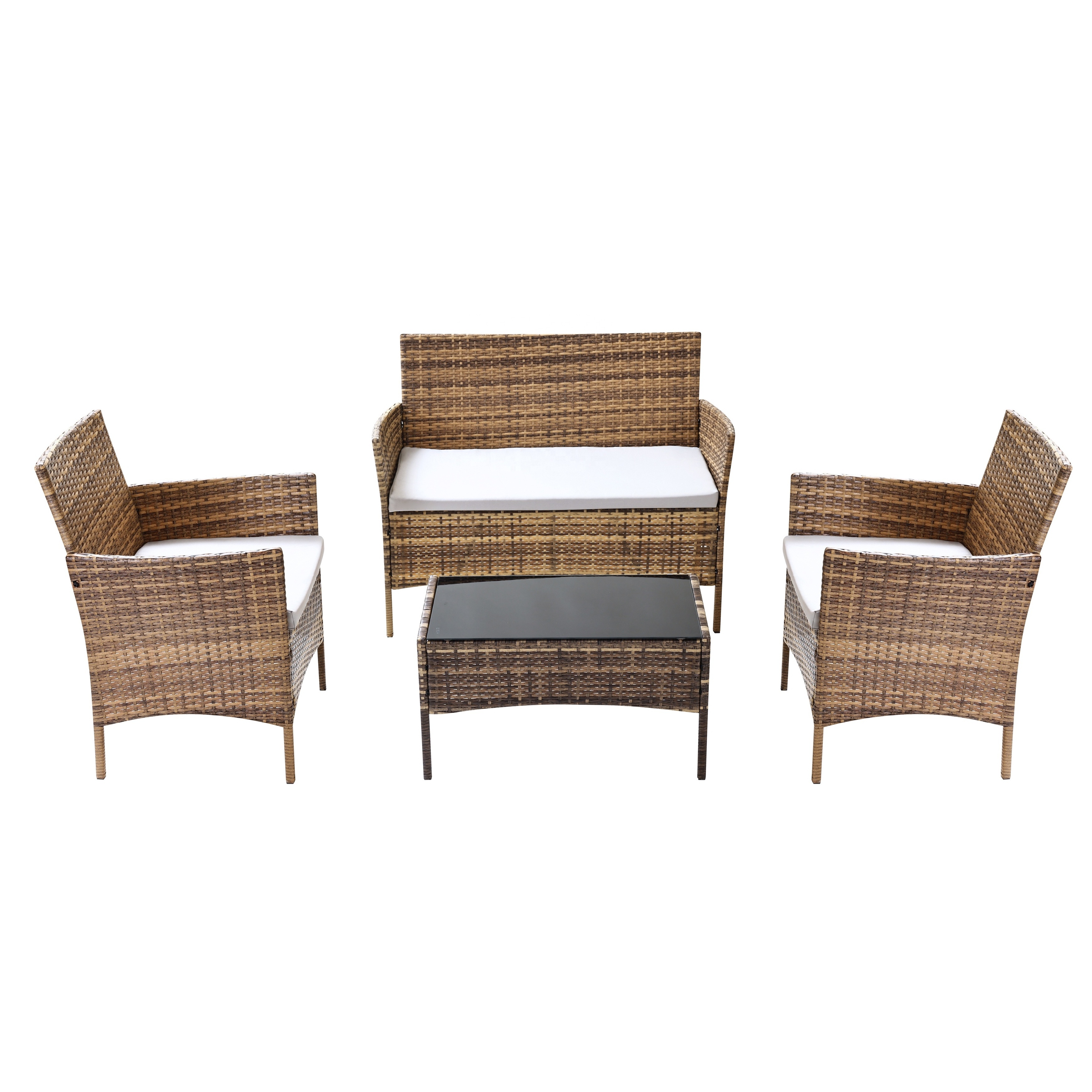 Wholesale Wicker Sofa Set PE Rattan Outdoor Furniture Modern Garden Set Carton Iron Plastic Small Patio Furniture Set 5 Cm 300