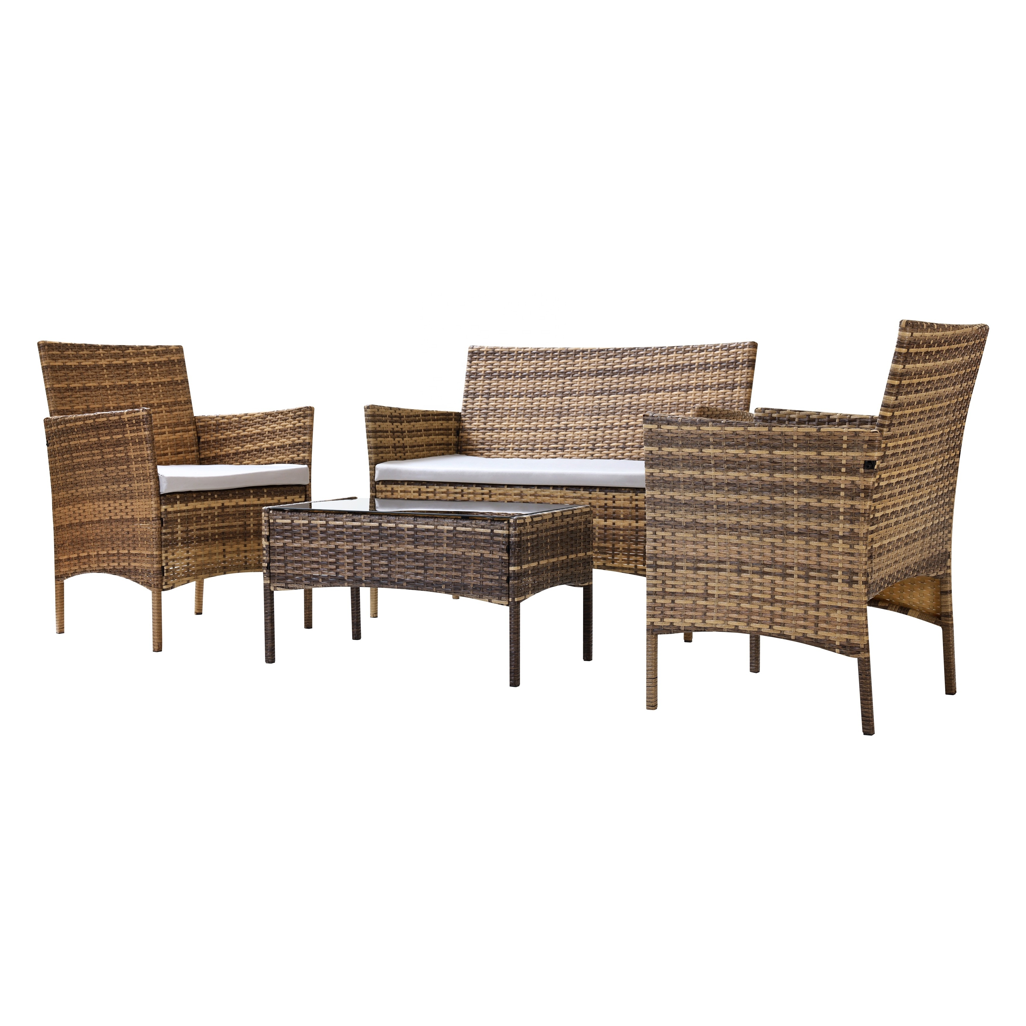 Wholesale Wicker Sofa Set PE Rattan Outdoor Furniture Modern Garden Set Carton Iron Plastic Small Patio Furniture Set 5 Cm 300