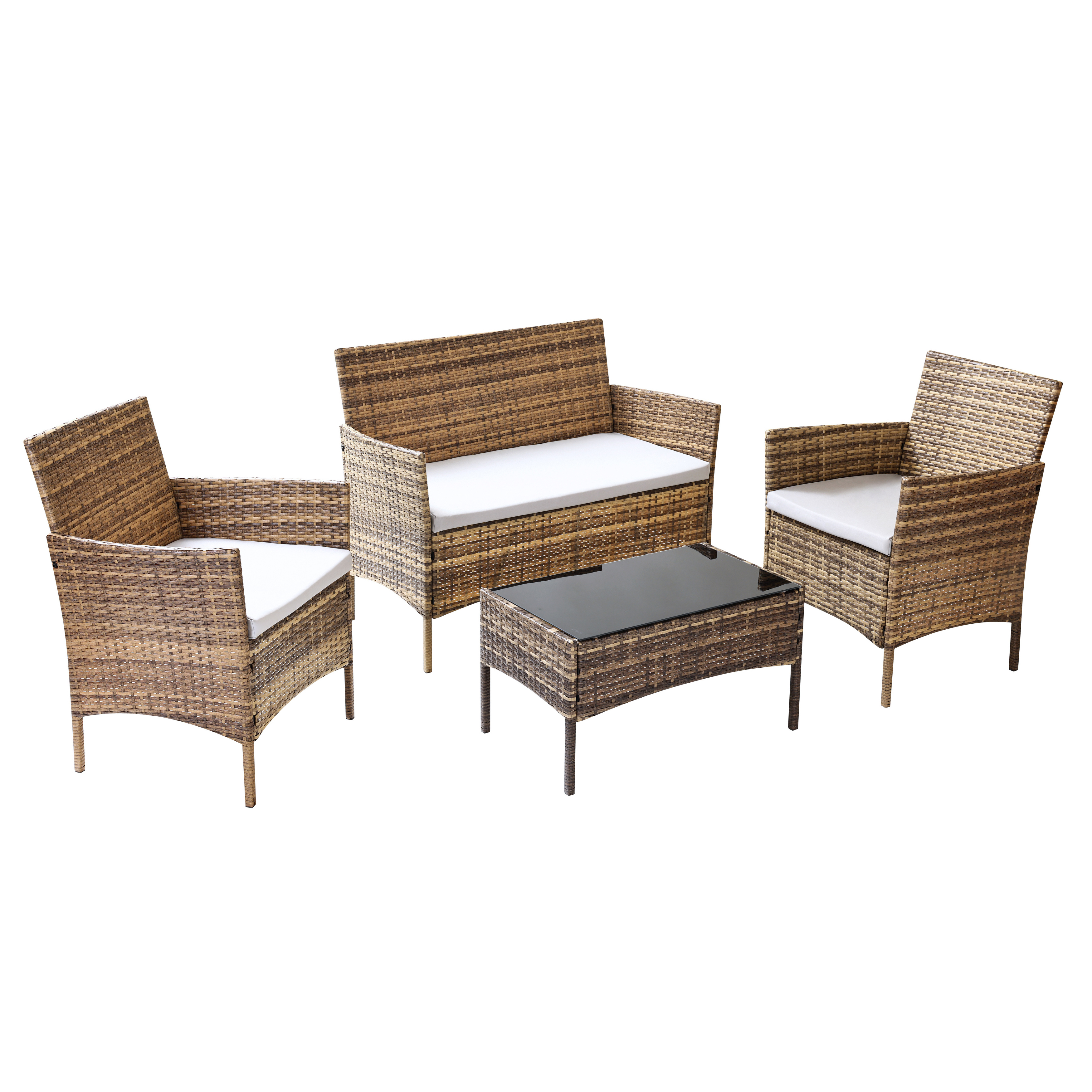 Wholesale Wicker Sofa Set PE Rattan Outdoor Furniture Modern Garden Set Carton Iron Plastic Small Patio Furniture Set 5 Cm 300