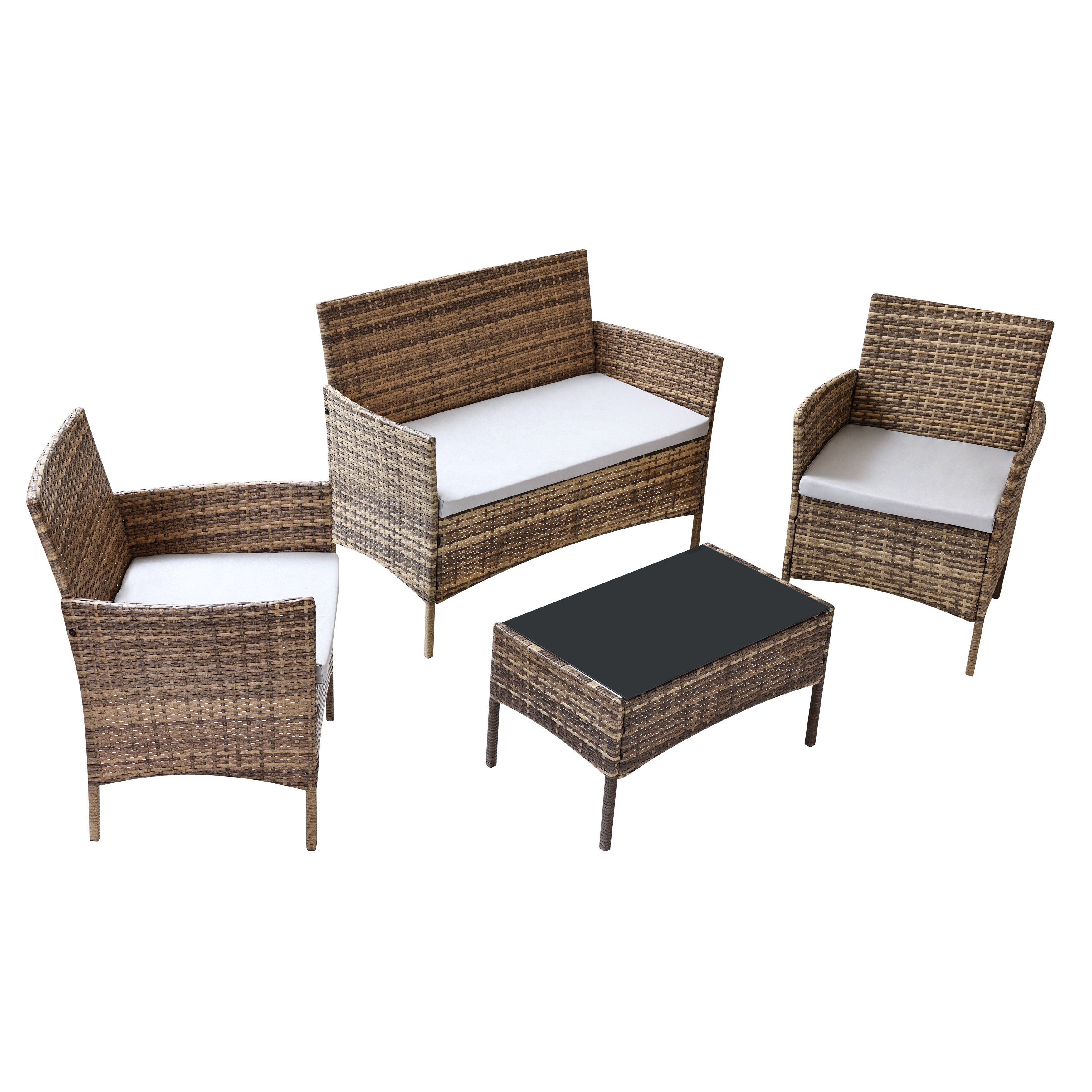 Wholesale Wicker Sofa Set PE Rattan Outdoor Furniture Modern Garden Set Carton Iron Plastic Small Patio Furniture Set 5 Cm 300