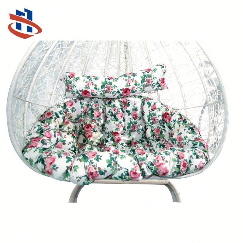 High Quality double seat Egg Shaped PE Rattan swing chair Indoor Hanging Chair Outdoor Swing Chair