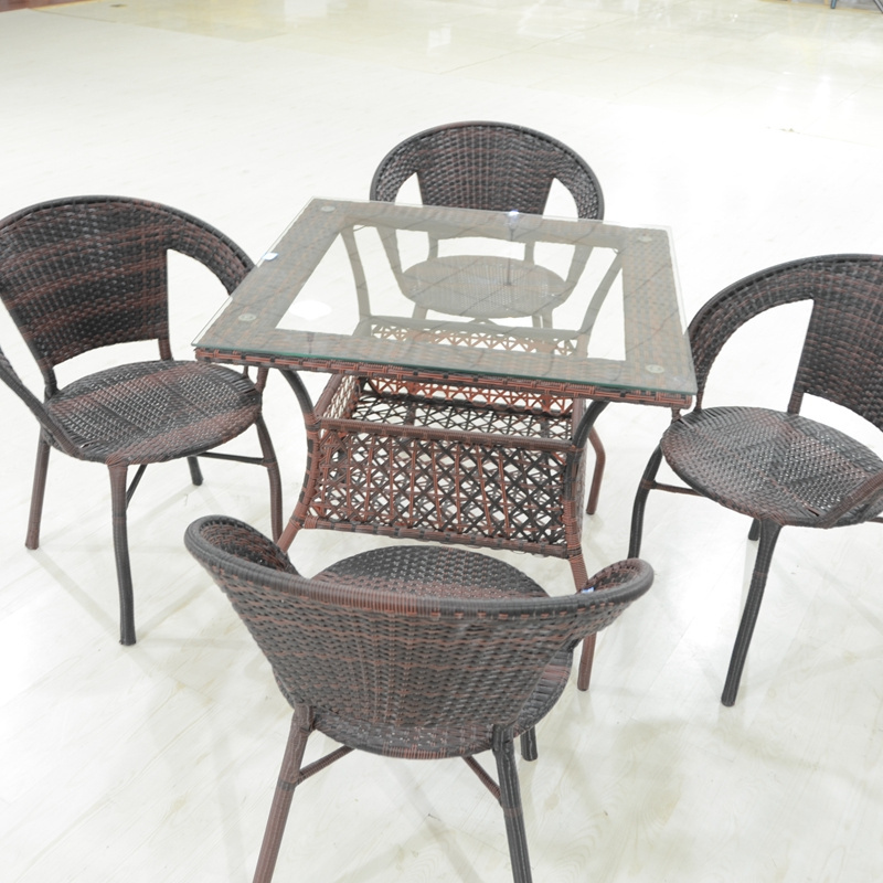 Dinner Table Set Patio Furniture Wicker Dining Tables and Chairs Modern Customized for Sale Cheapest Price Outdoor Waterproof