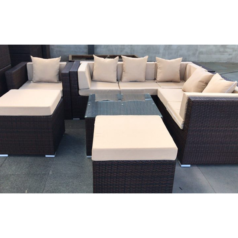 Wholesale affordable garden sofa set outdoor furniture multiply sofa 9pcs rattan sofa set