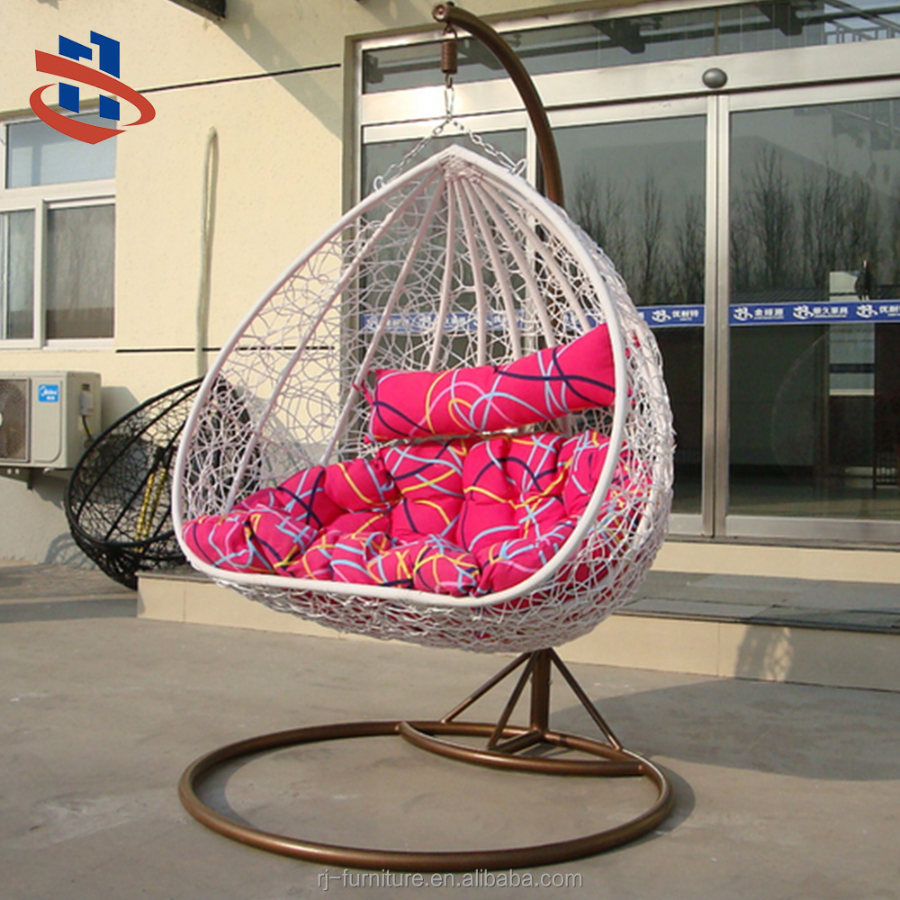 Birds Nest Shape Rocking Swing Chair Weave Furniture Garden Wicker Hand-knitted Metal Outdoor Furniture Modern Steel Frame 10 Cm