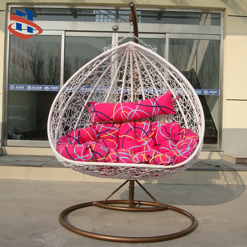 New Arrival Synthetic Rattan patio Swing chair outdoor Hanging Chair Modern double seat Garden Swing Chair