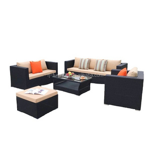 Outdoor Balcony Furniture Outdoor Garden Wicker Sofa Set Rattan Sofa Combination PE Leisure Eco-friendly Modern Lounge Set