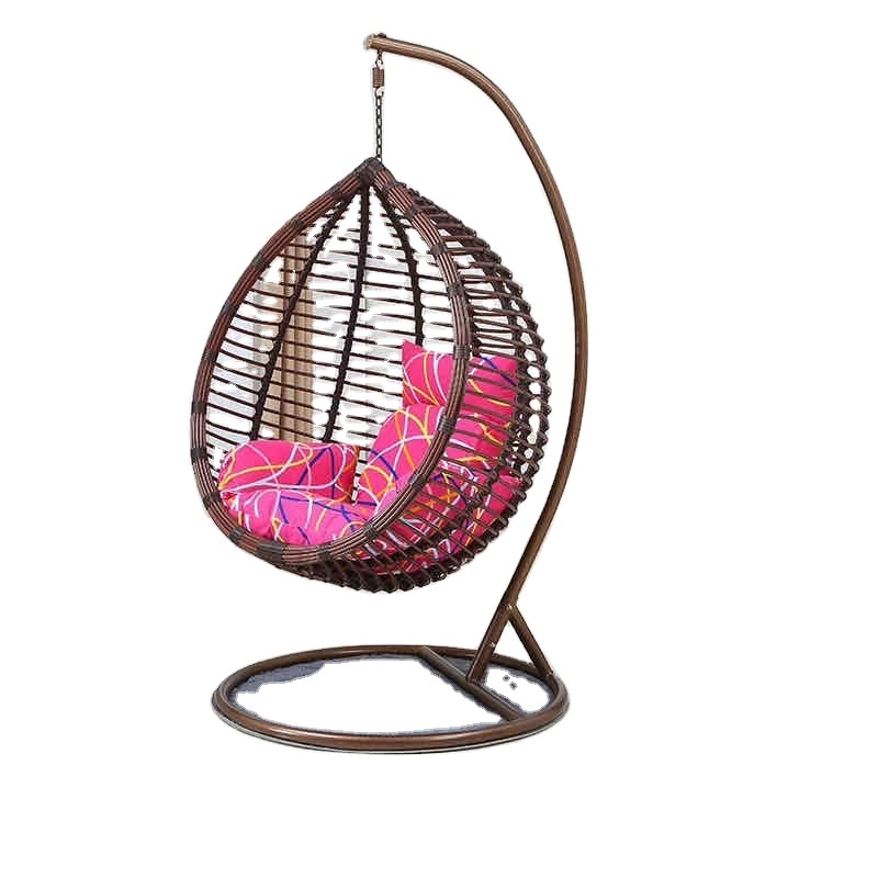 Fashion Garden Furniture Swing Chair with Stand Patio Swings Thick Wicker Rattan Egg Hanging Indoor Eco-friendly Modern