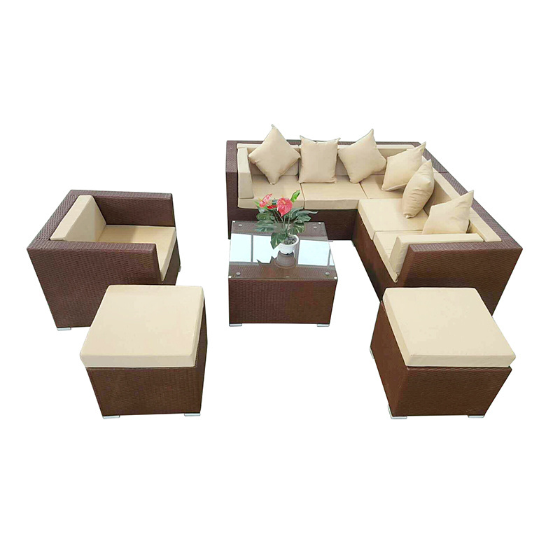 Wholesale affordable garden sofa set outdoor furniture multiply sofa 9pcs rattan sofa set