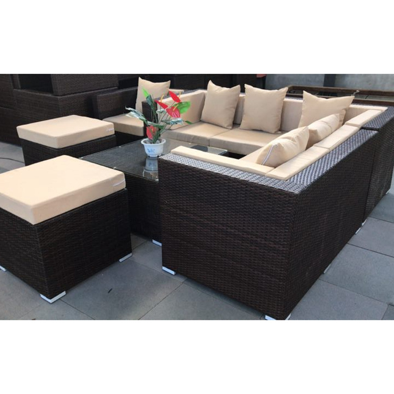 Wholesale affordable garden sofa set outdoor furniture multiply sofa 9pcs rattan sofa set