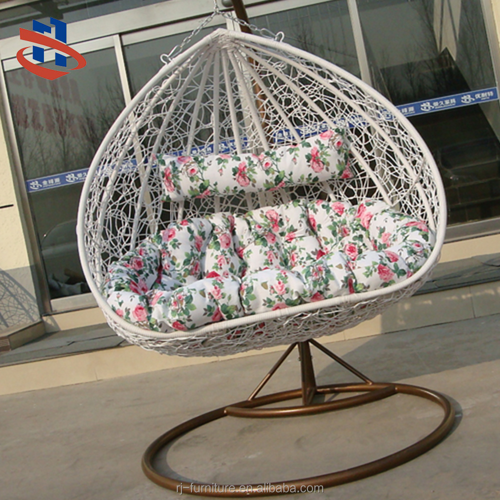 Birds Nest Shape Rocking Swing Chair Weave Furniture Garden Wicker Hand-knitted Metal Outdoor Furniture Modern Steel Frame 10 Cm