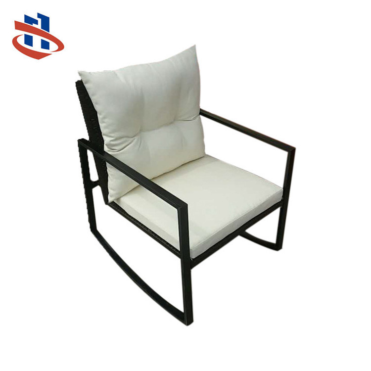 Outdoor Furniture Garden Chairs PE Rattan Chairs Leisure Ways Relax Rocking Chair Metal Antique Living Room Furniture Modern