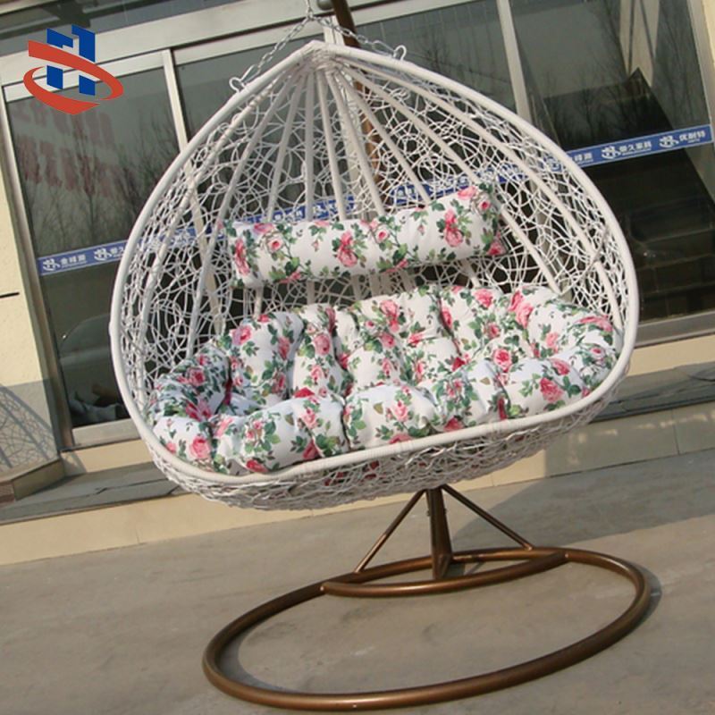 Popular PE Rattan furniture Wicker Swing Hanging Pod Outdoor Chair with cushion