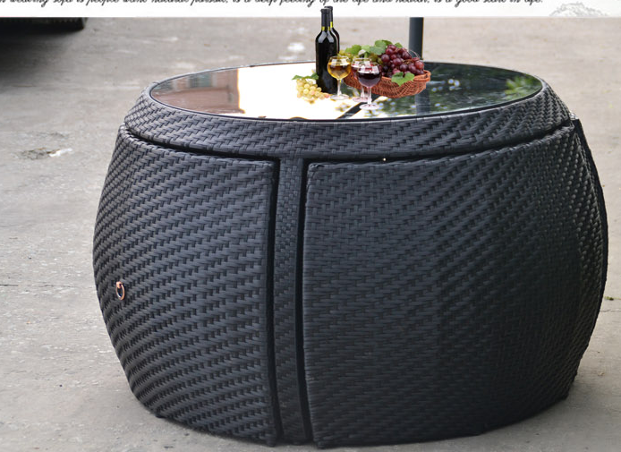 Modern outdoor garden furniture simple PE rattan wicker round garden sets super save places garden dining set