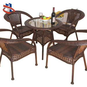 Garden Sets Patio Furniture Rattan Chairs Outdoor Stackable Dining Table Set Standard Cast Aluminum Outdoor Furniture